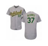 Men's Majestic Oakland Athletics #37 Henderson Alvarez Grey Flexbase Authentic Collection MLB Jersey