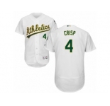 Men's Majestic Oakland Athletics #4 Coco Crisp White Flexbase Authentic Collection MLB Jersey