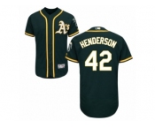 Men's Majestic Oakland Athletics #42 Dave Henderson Green Flexbase Authentic Collection MLB Jersey