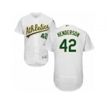Men's Majestic Oakland Athletics #42 Dave Henderson White Flexbase Authentic Collection MLB Jersey