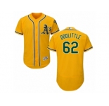 Men's Majestic Oakland Athletics #62 Sean Doolittle Gold Flexbase Authentic Collection MLB Jersey