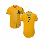 Men's Majestic Oakland Athletics #7 Walt Weiss Gold Flexbase Authentic Collection MLB Jersey