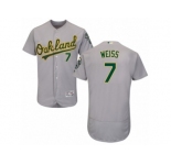 Men's Majestic Oakland Athletics #7 Walt Weiss Grey Flexbase Authentic Collection MLB Jersey
