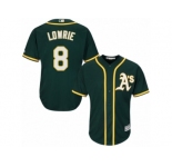 Men's Majestic Oakland Athletics #8 Jed Lowrie Replica Green Alternate 1 Cool Base MLB Jersey