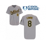 Men's Majestic Oakland Athletics #8 Jed Lowrie Replica Grey Road Cool Base MLB Jersey