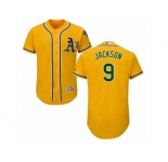Men's Majestic Oakland Athletics #9 Reggie Jackson Gold Flexbase Authentic Collection MLB Jersey