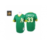Men's Mitchell and Ness Oakland Athletics #33 Jose Canseco Replica Green Throwback MLB Jersey