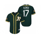 Men's Oakland Athletics #17 Yonder Alonso 2017 Spring Training Cool Base Stitched MLB Jersey