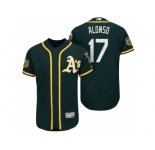 Men's Oakland Athletics #17 Yonder Alonso 2017 Spring Training Flex Base Authentic Collection Stitched Baseball Jersey