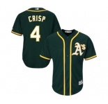 Men's Oakland Athletics #4 Coco Crisp Majestic Green Cool Base Player Jersey