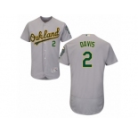 Oakland Athletics #2 Khris Davis Grey Flexbase Authentic Collection MLB Jersey
