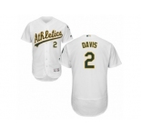 Oakland Athletics #2 Khris Davis White Flexbase Authentic Collection MLB Jersey