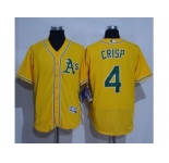 Oakland Athletics #4 Coco Crisp Gold Flexbase Authentic Collection Stitched Baseball Jersey