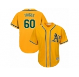 Oakland Athletics #60 Andrew Triggs Replica Gold Alternate 2 Cool Base MLB Jersey