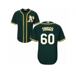 Oakland Athletics #60 Andrew Triggs Replica Green Alternate 1 Cool Base MLB Jersey