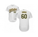Oakland Athletics #60 Andrew Triggs White Flexbase Authentic Collection MLB Jersey