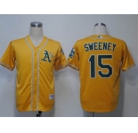 mlb jerseys oakland athletics #15 sweeney yellow