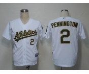 mlb jerseys oakland athletics #2 pennington white (cool base)