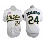 mlb jerseys oakland athletics #24 henderson white[1990 m&n]