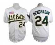 mlb jerseys oakland athletics #24 henderson white[1990 m&n]