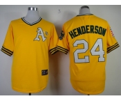 mlb jerseys oakland athletics #24 henderson yellow m&n