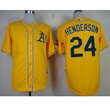 mlb jerseys oakland athletics #24 henderson yellow[number black]
