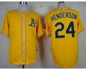 mlb jerseys oakland athletics #24 henderson yellow[number black]