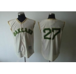 mlb jerseys oakland athletics #27 hunter m&n cream 1968