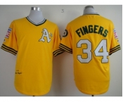 mlb jerseys oakland athletics #34 fingers yellow m&n