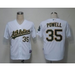 mlb jerseys oakland athletics #35 powell white (cool base)