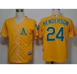 mlb jerseys oakland athletics #42 rivkey henderson yellow