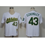 mlb jerseys oakland athletics #43 dennis eckersley white m&n 1989