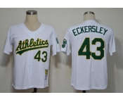 mlb jerseys oakland athletics #43 dennis eckersley white m&n 1989