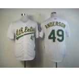 mlb jerseys oakland athletics #49 anderson white