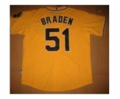 mlb jerseys oakland athletics #51 braden yellow