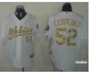 mlb jerseys oakland athletics #52 yoenis cespedes white[number camo]