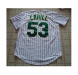 mlb jerseys oakland athletics #53 cahill white[strip]
