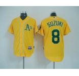 mlb jerseys oakland athletics #8 suzuki yellow[2011 cool base BP]W