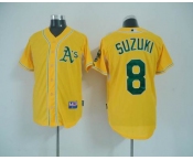 mlb jerseys oakland athletics #8 suzuki yellow[2011 cool base BP]W