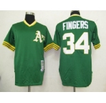 mlb oakland athletics #34 fingers m&n green[fingers