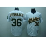 mlb oakland athletics #36 steinbach m&n white