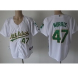 mlb oakland athletics #47 mike norris white