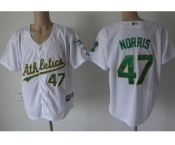 mlb oakland athletics #47 mike norris white