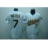 mlb oakland athletics #7 weiss m&n white