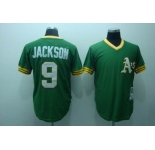mlb oakland athletics #9 jackson m&n green