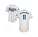 Men Tampa Bay Rays #11 Adeiny Hechavarria White Flexbase Authentic Collection Stitched MLB Jersey