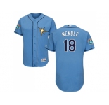 Men Tampa Bay Rays #18 Joey Wendle Light Blue Flexbase Authentic Collection Stitched MLB Jersey