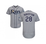 Men Tampa Bay Rays #28 Daniel Robertson Grey Flexbase Authentic Collection Stitched MLB Jersey