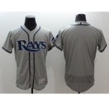 Men Tampa Bay Rays Blank Majestic Gray Flexbase Authentic Collection Jersey