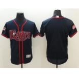 Men Tampa Bay Rays Blank Majestic Navy 2016 Independence Day Stars & Stripes Flex Base Team Jersey